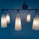 Italian glass and brass chandelier, Italy, 1950s