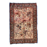Tapis persan ispahan fait main scène chasse royale laine coton 160x110cm au