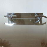 Coat rack in chrome brass 2 hooks 70s