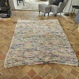 Berber boujaad rug in rustic wool 250 x 185 cm light mottled