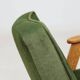 Paire de fauteuils en chêne clair et tissu vert olive