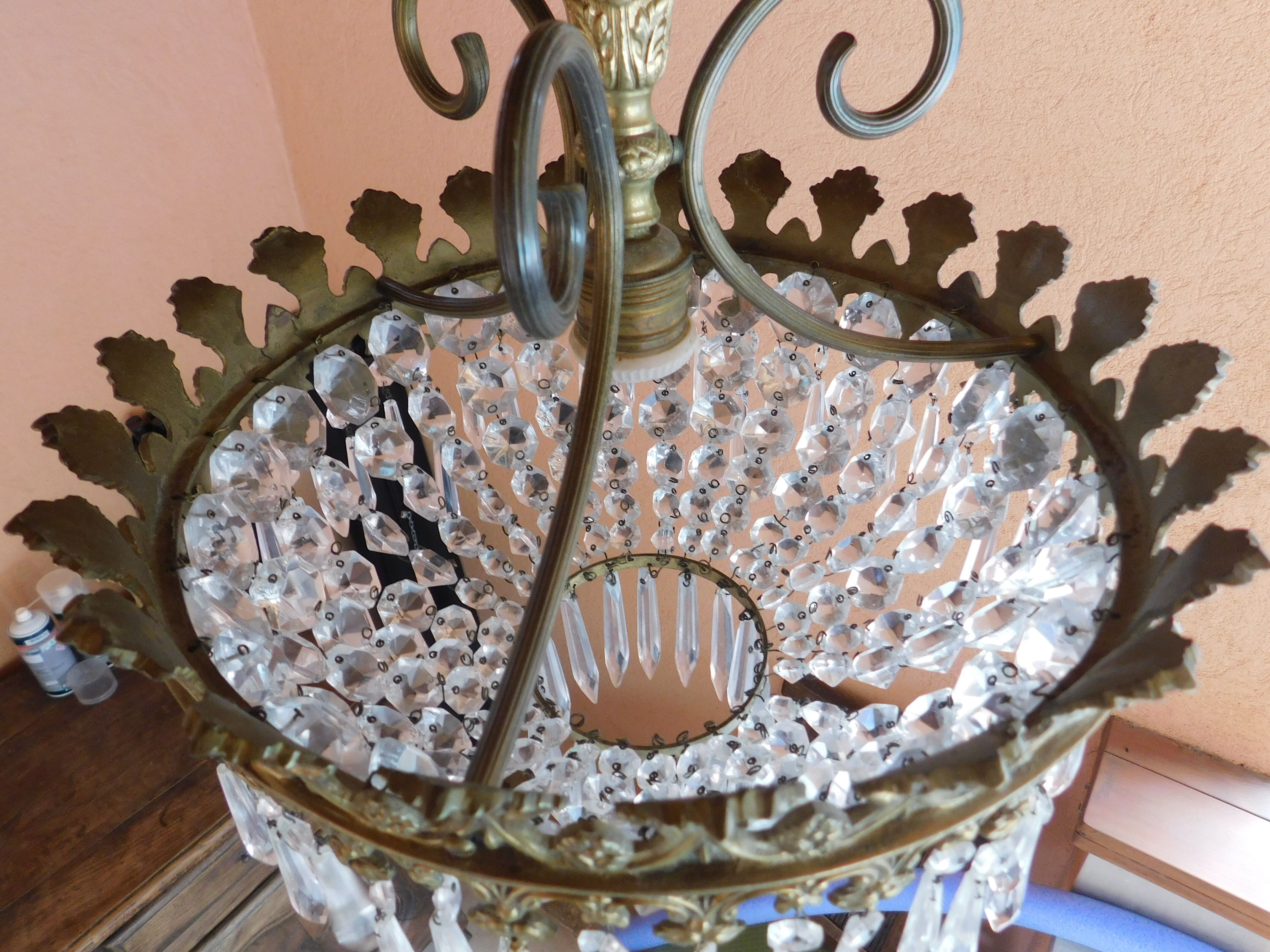 Plafonnier lustre pampilles ø 34 cm