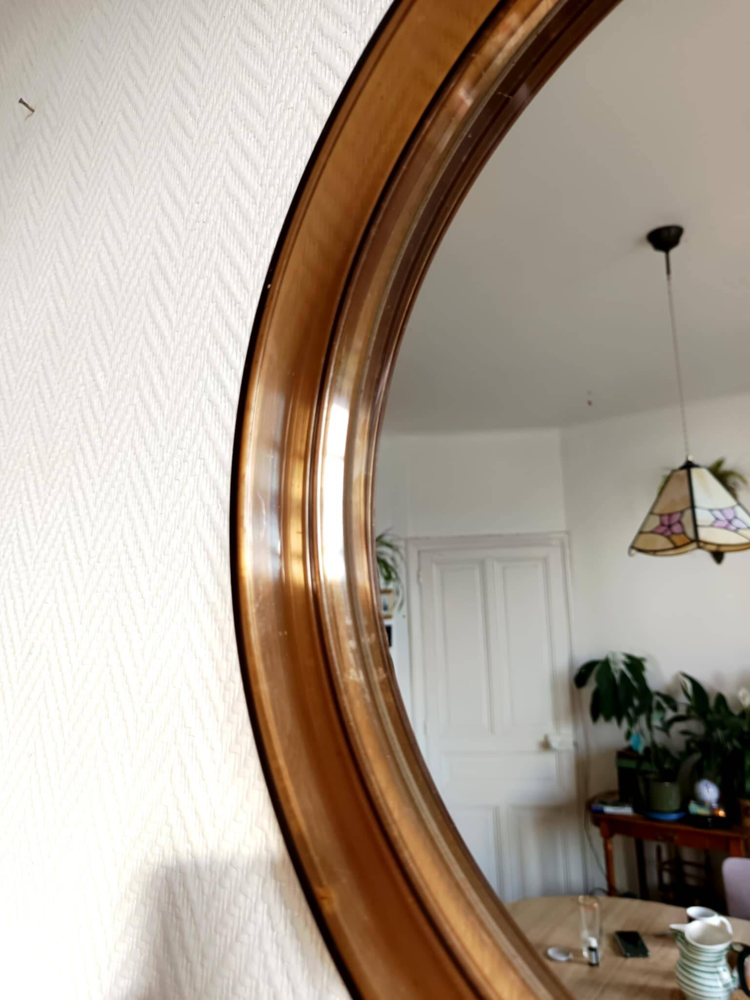 Round 40cm plexiglass mirror Gilac 1970