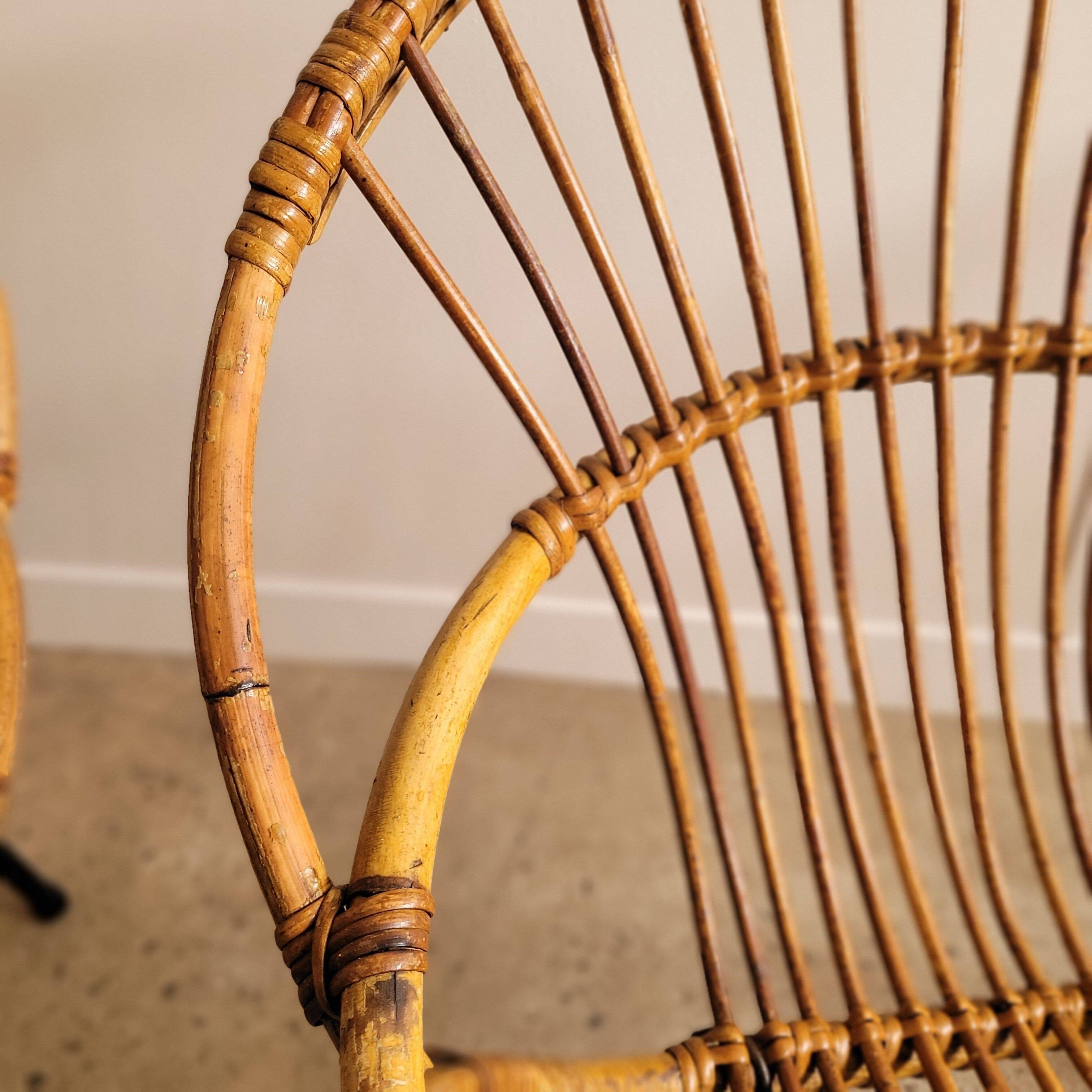 Fauteuils en rotin vintage