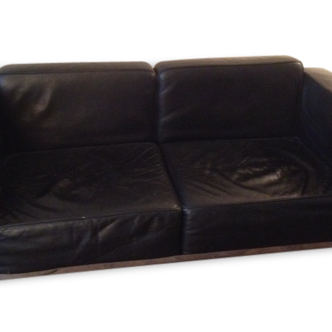 Pipes steel 1999 black leather sofa