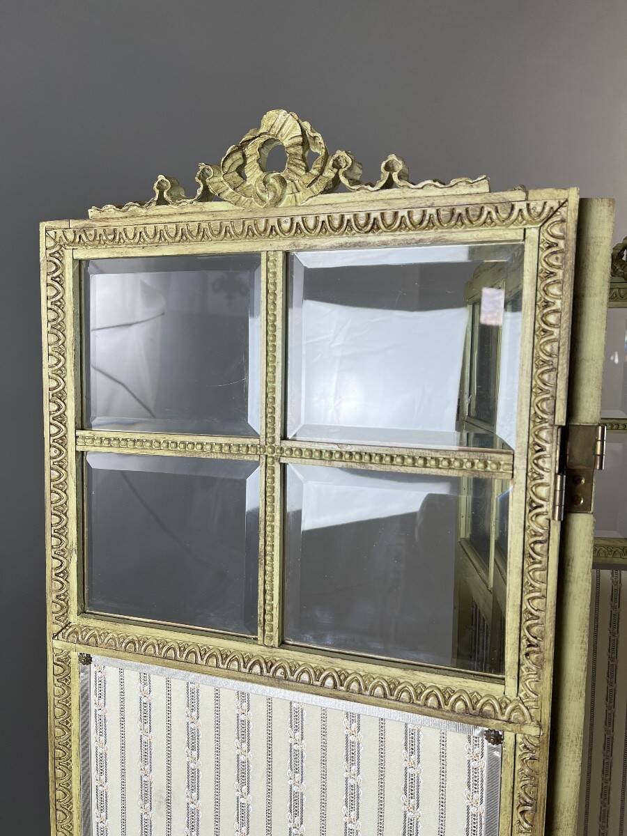 Five-panel screen in Louis XVI style, 19th century.