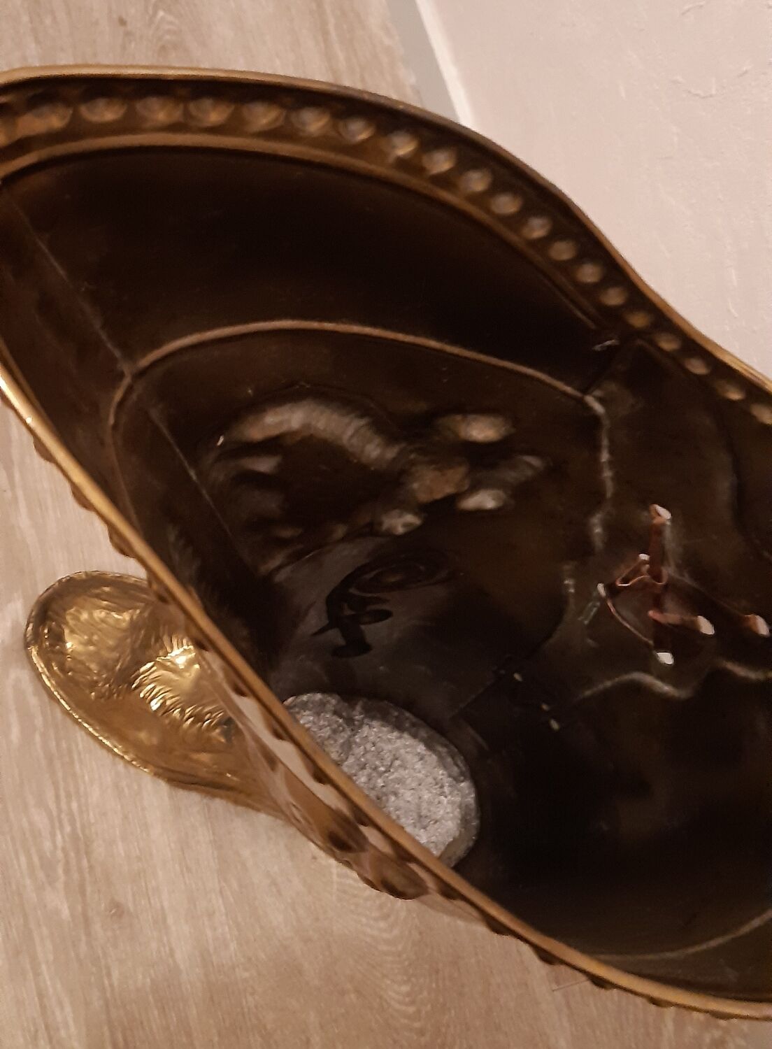 Brass boot umbrella stand