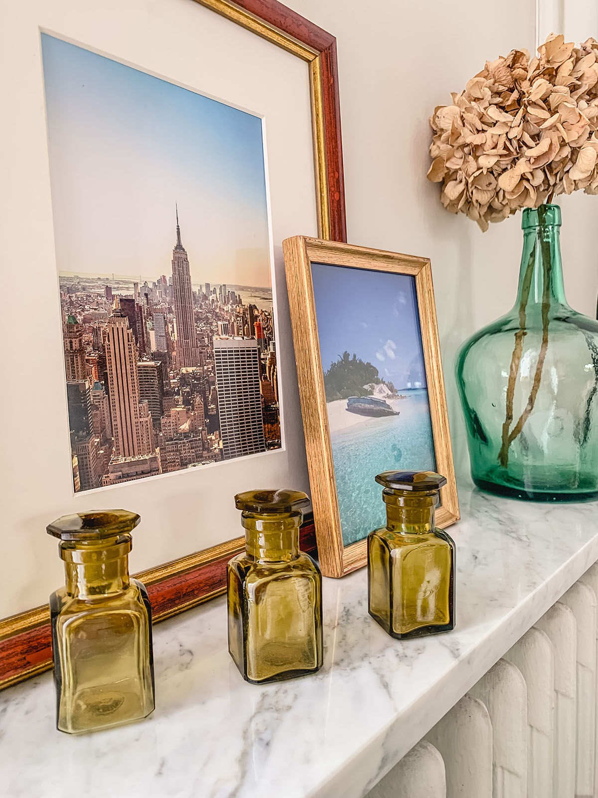 Set of 3 glass vials