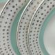 12 hollow porcelain plates - Stars and mint green