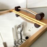 Wooden top and mirror and 8 glass ramekins