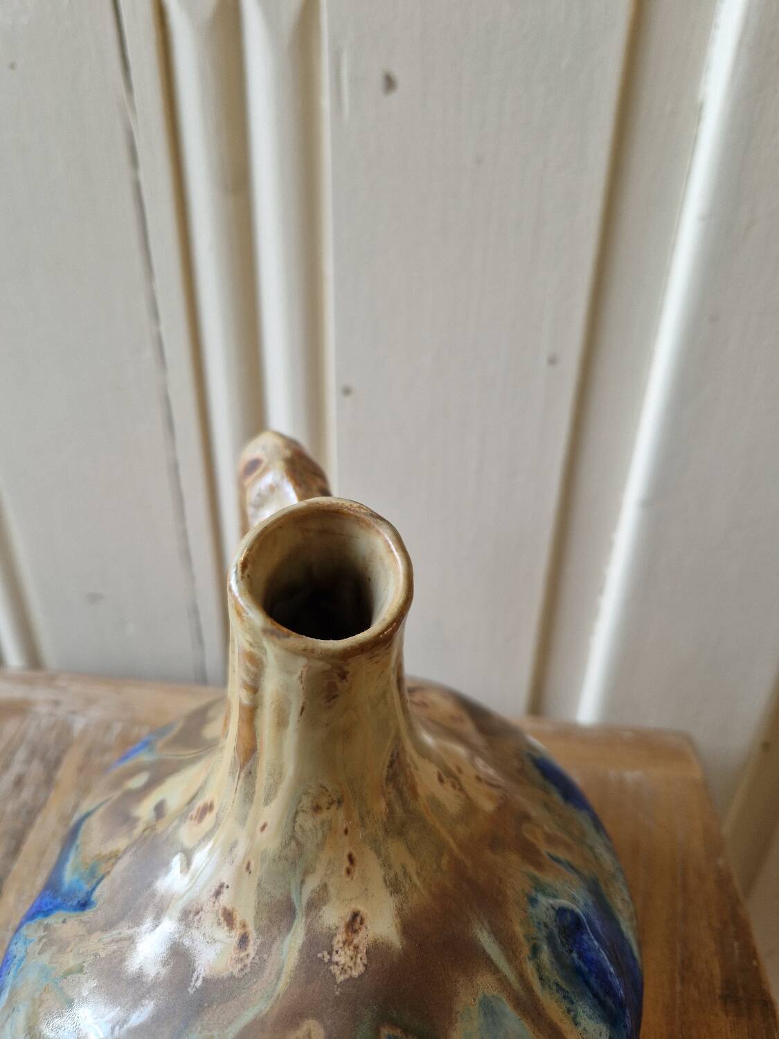 jug or carafe signed Gilbert Méténier enamelled stoneware