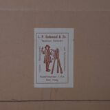 Large Red Velvet Bronze wall Mirror 1960s Italy Status: