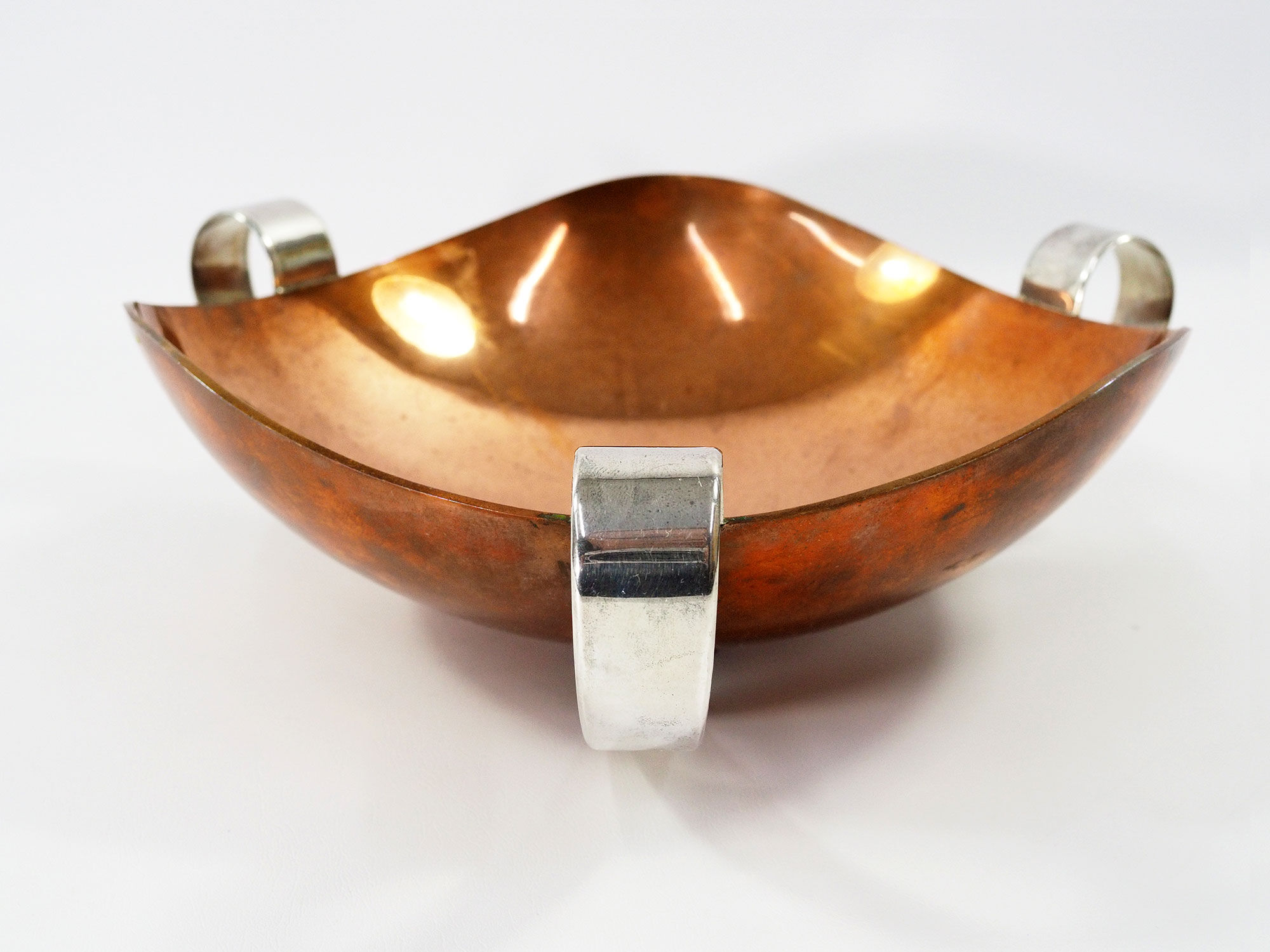 Mid-Century Copper & Silver Decorative Centerpiece
