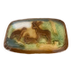Gien earthenware butter dish slash country decor: deer, deer, forest