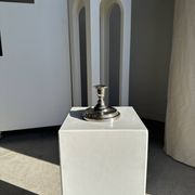 Small shiny silver-plated candlestick H11 D13