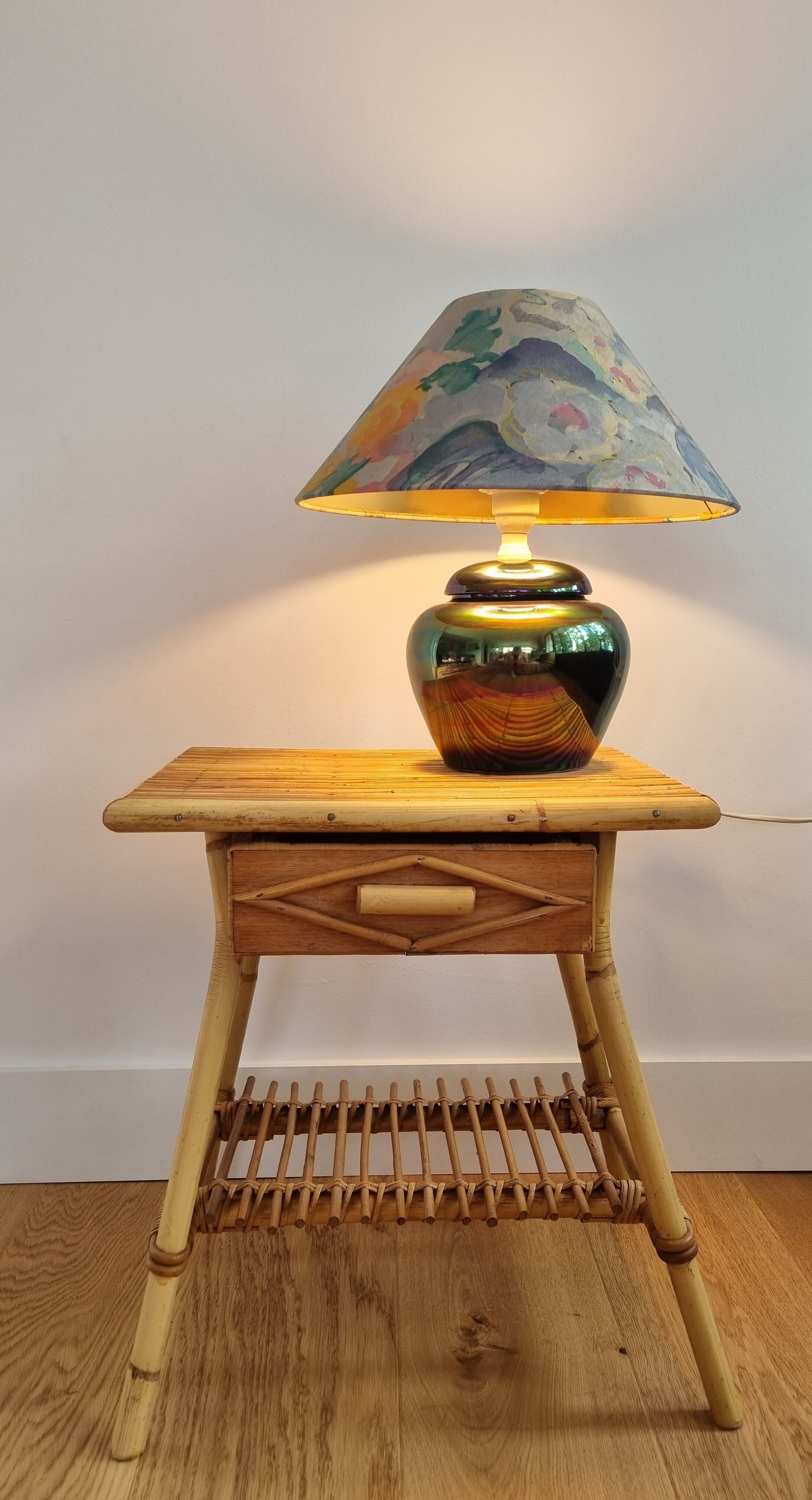 Vintage rattan bedside