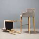 Antique stools by William Yeoward in beech and brass, England, 20th century.