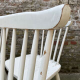 Series of 4 vintage solid wood chairs Scandinavian style