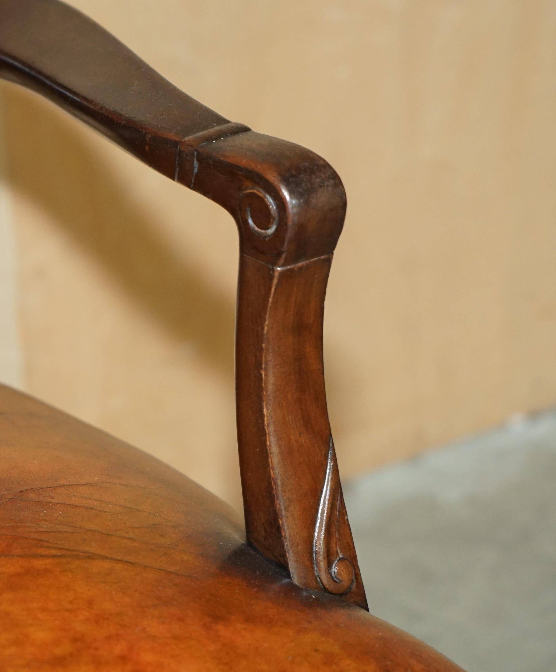 Restored leather office chair, Victorian era