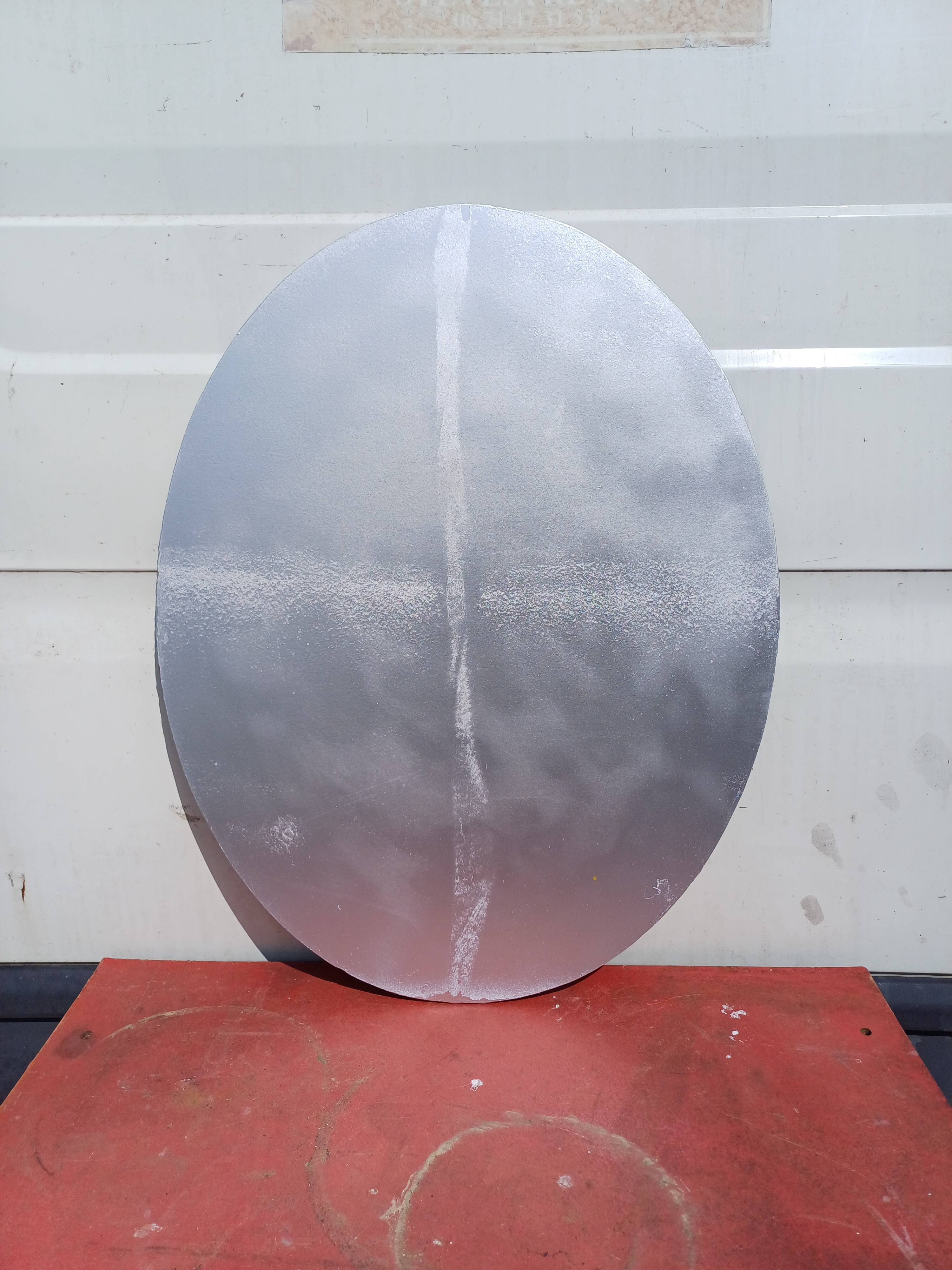 19th century oval beveled mirror