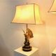 Pair of large Belgian brass carved eagle table lamps