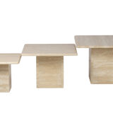 Tables gigognes en travertin, design italien