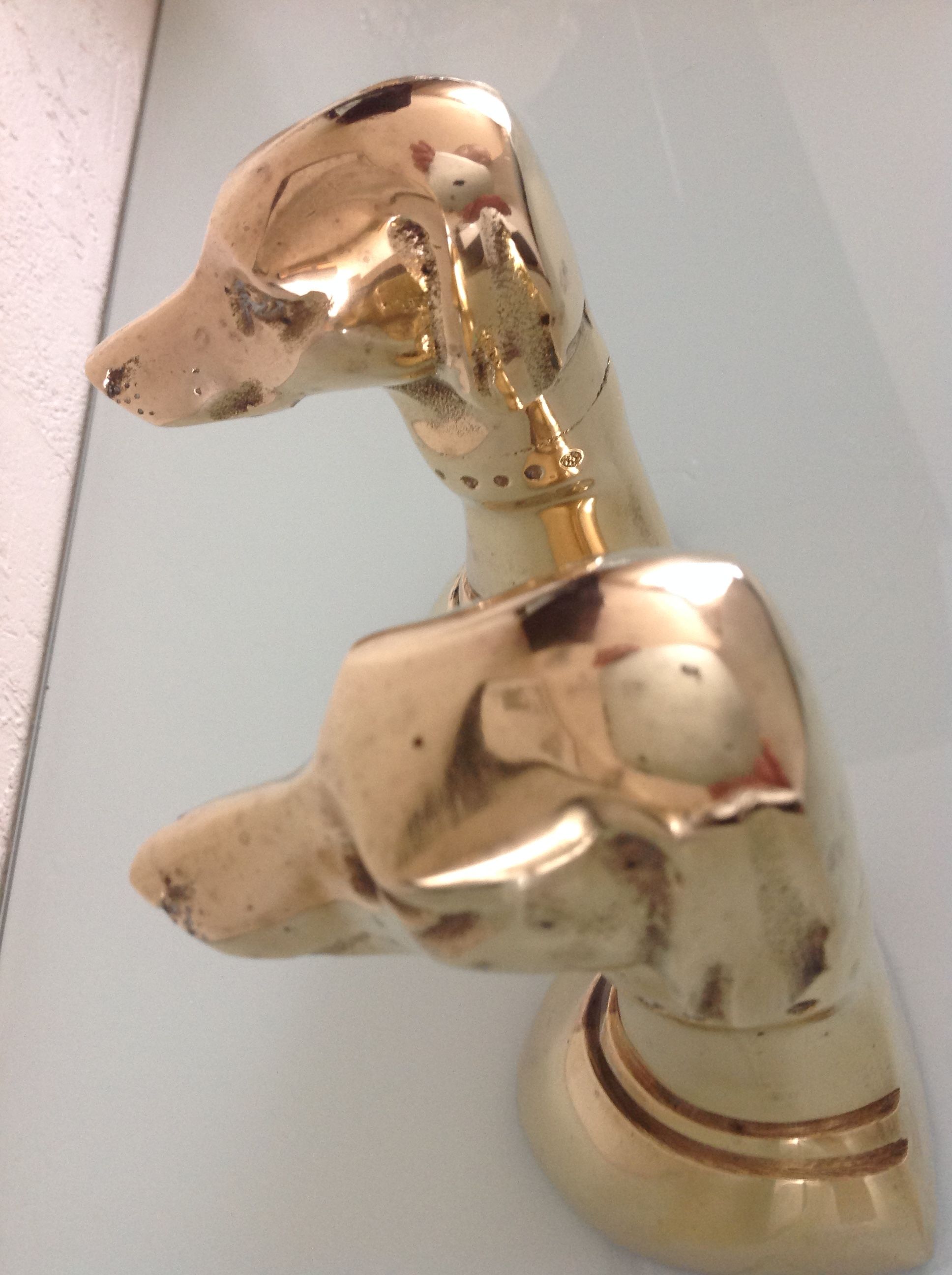 Pair of greenhouse books Greyhound brass heads 60/70