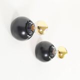 Set (2) of petite playful painted 'ball' wall lights, Italy 1970's
