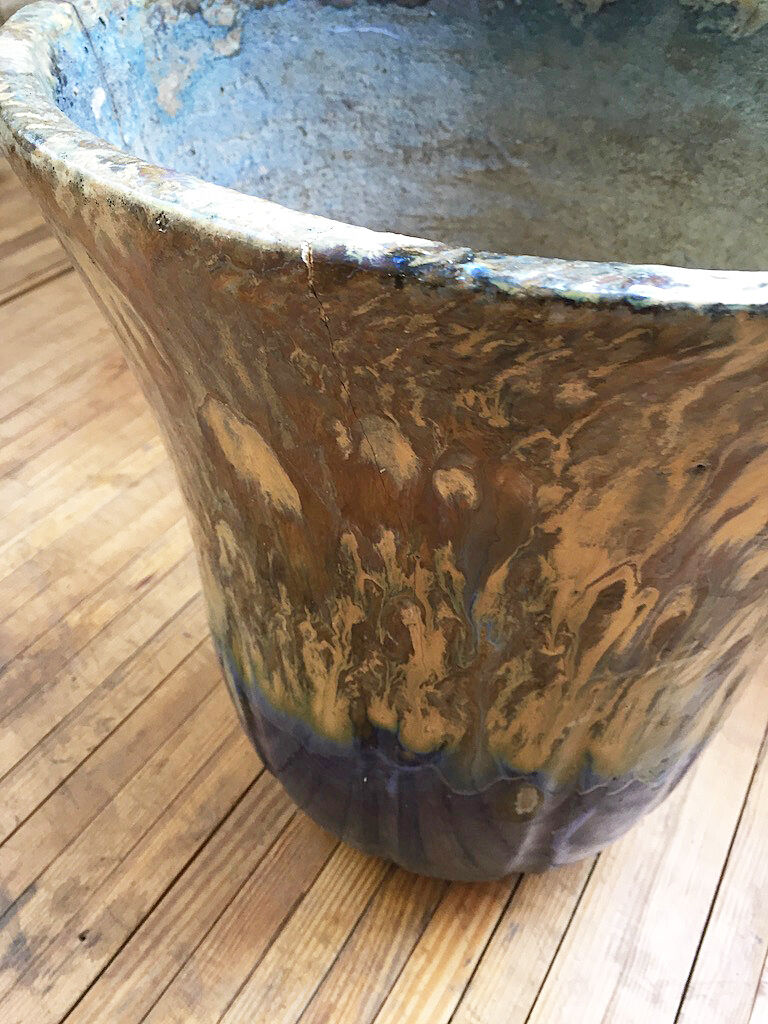 FLOWER pot XXL in glazed earth