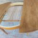 Scandinavian design teak table with extension cord