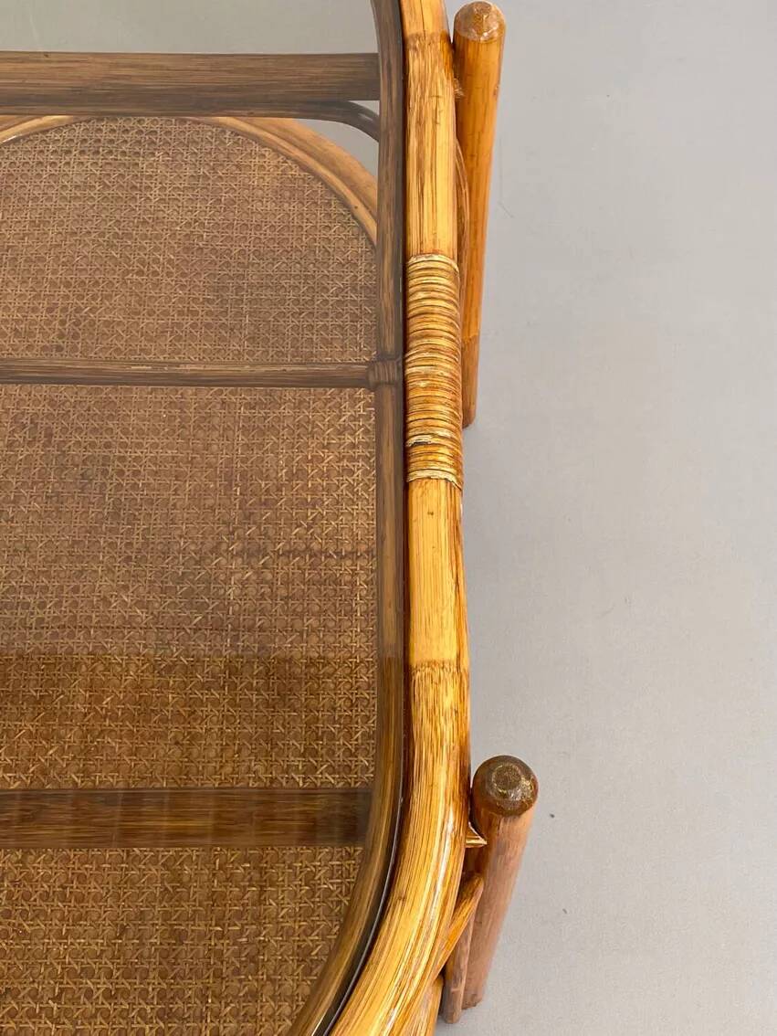 Vintage roasttan coffee table and glass top