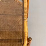 Vintage roasttan coffee table and glass top