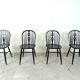 Ensemble de 4 chaises de salle à manger Ercol noircies, années 1950