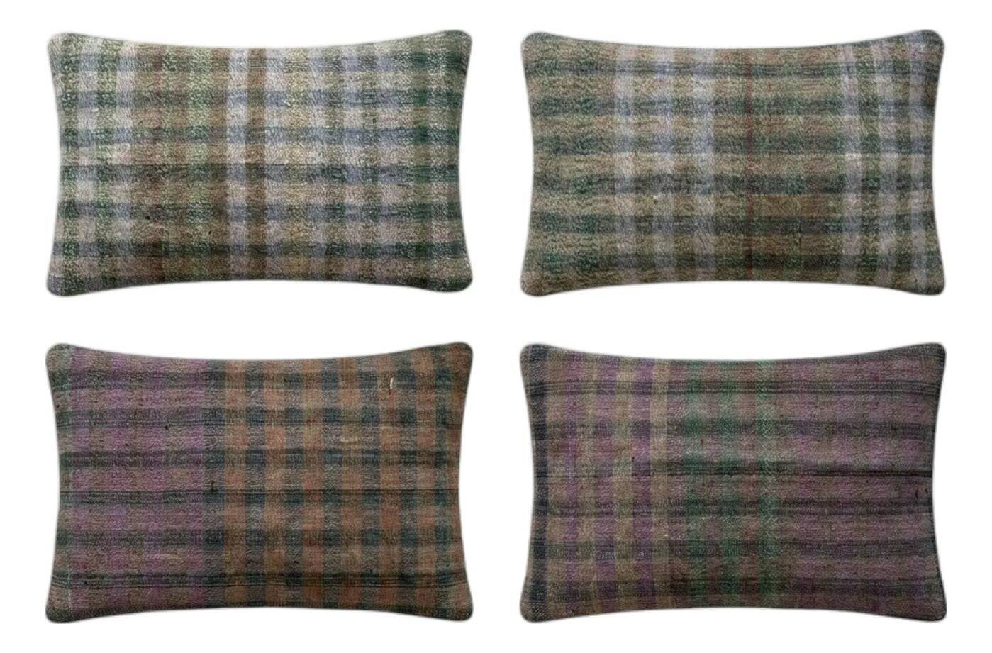 Set of 4 vintage kilim cushion covers 41x61 cm