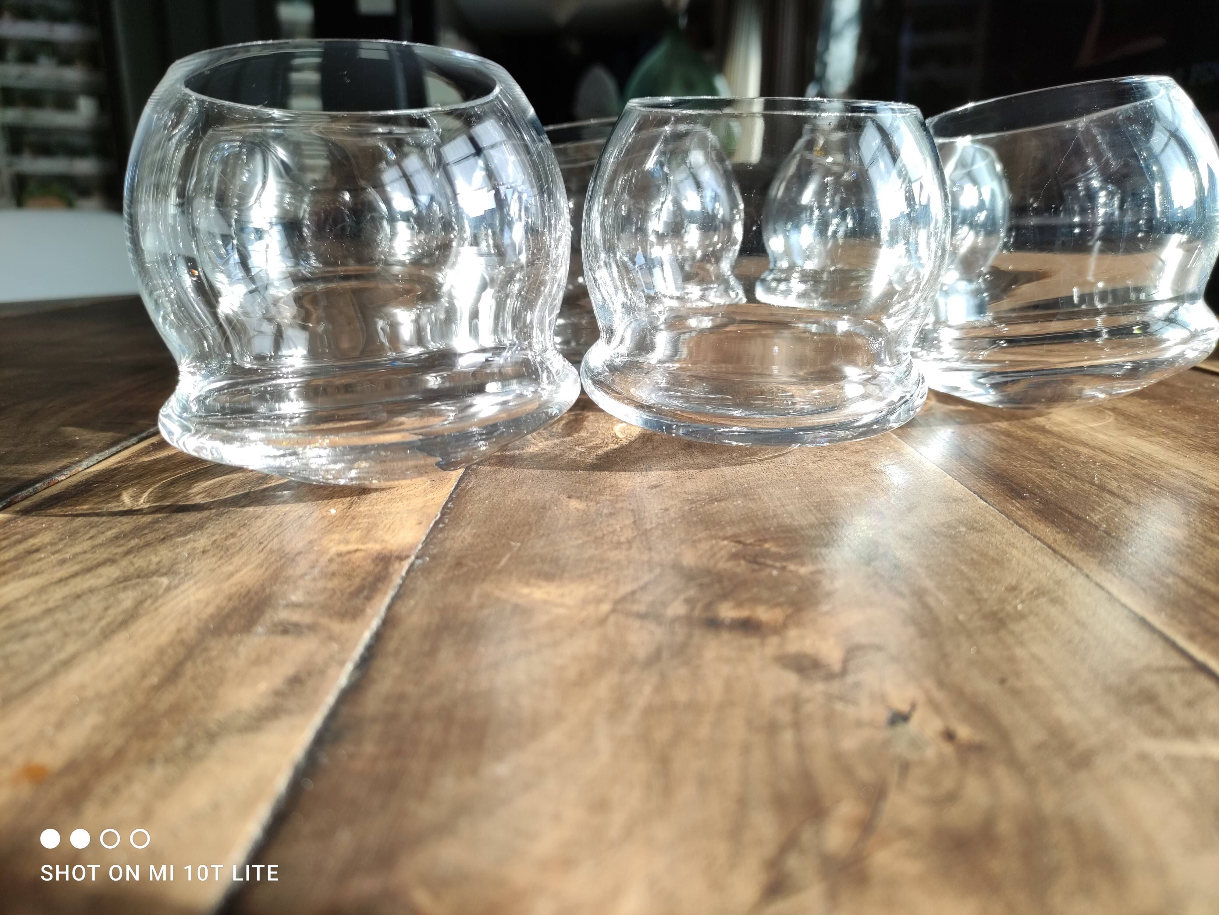 Set of 6 vintage culbuto glass whiskey glasses