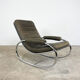 Fauteuil à bascule vintage en cuir italien