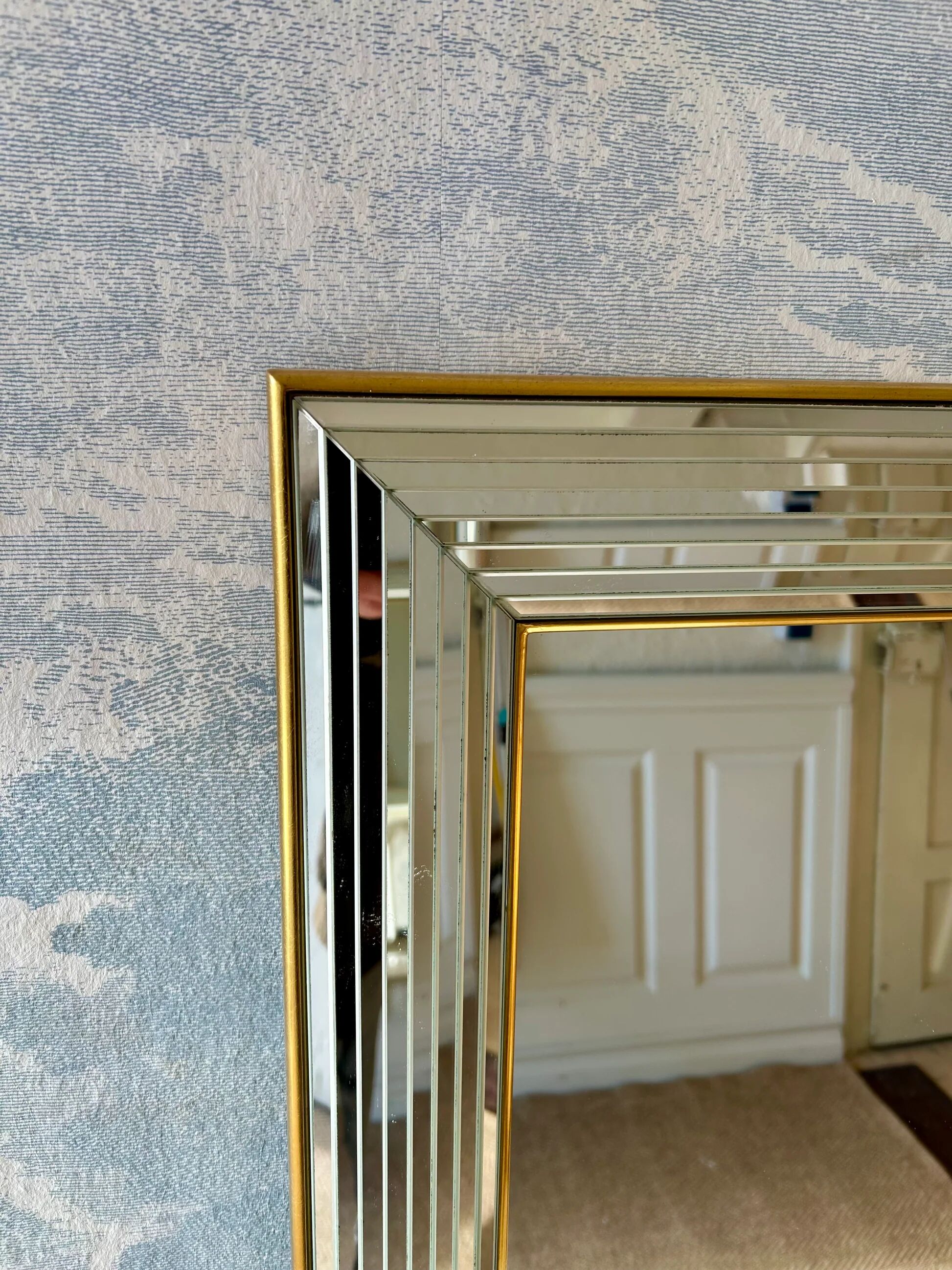 Glamorous wall mirror with faceted frame by Deknudt, Belgium, 1980s (Model 2024.311)