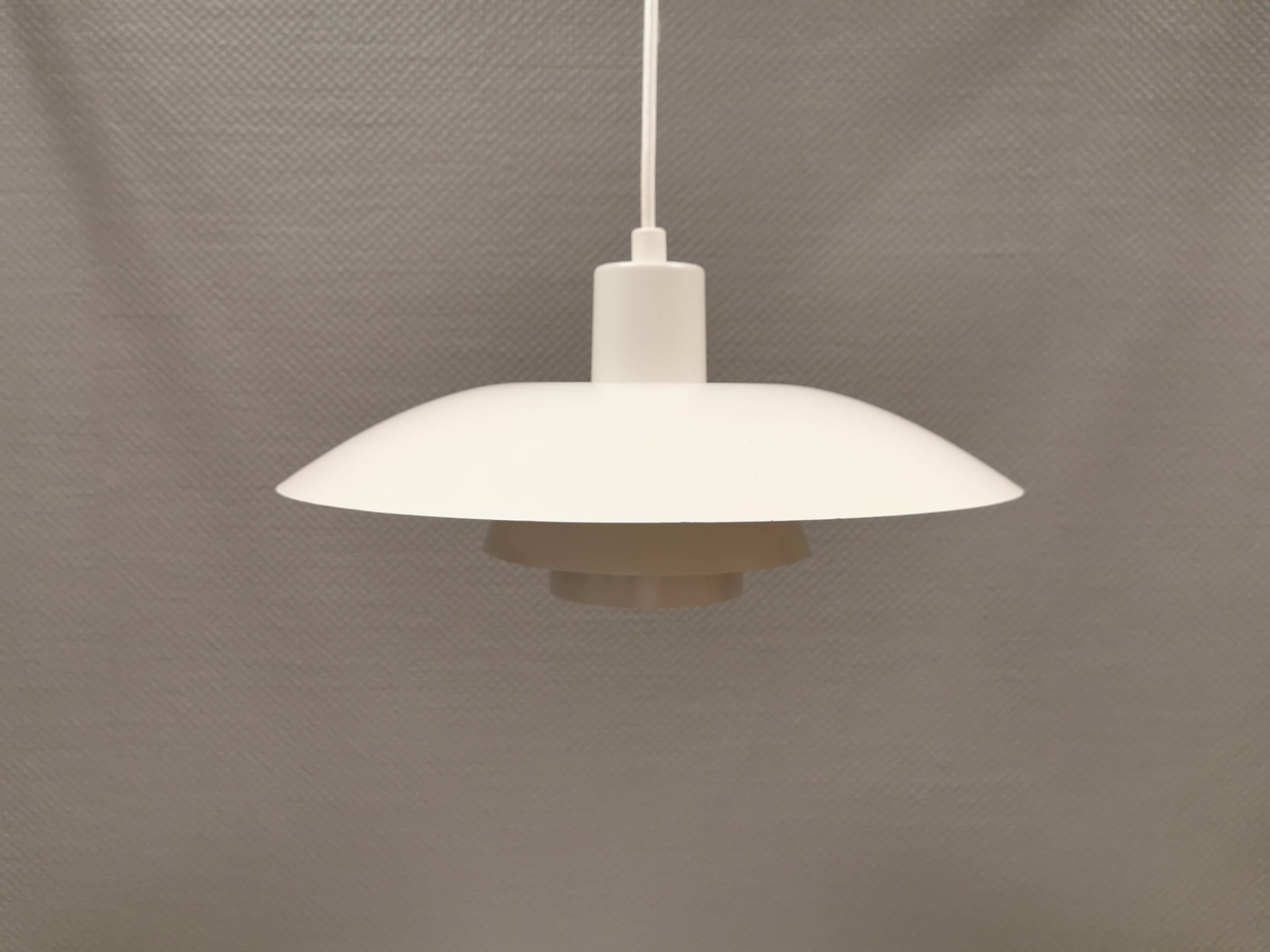 Older ph 4/3 hanging lamp, in white, with original orange dimmer.