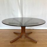 Round designer coffee table "Siesta", INGMAR RELLING for WESTNOFA, 1970s