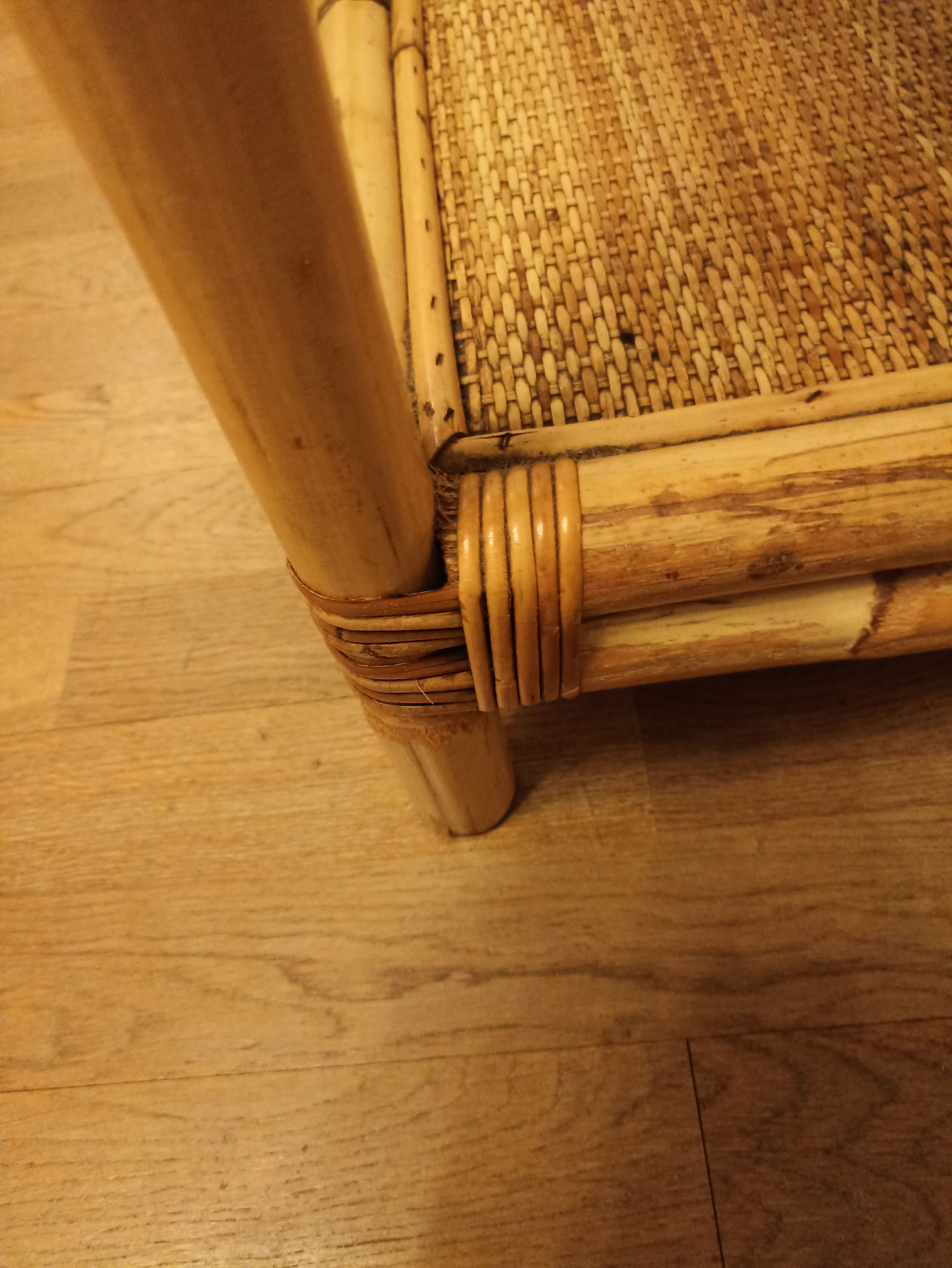 End sofa bamboo cannage