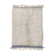 Moroccan Berber carpet blessed ouarain ecru with blue polka dots 152x100cm