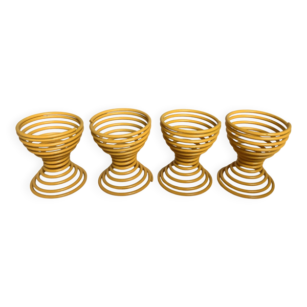Quatre coquetiers ressort spirale jaune