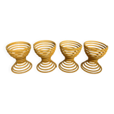 Quatre coquetiers ressort spirale jaune
