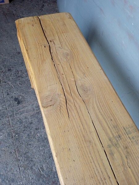 Bench 120 cm patinated solid wood