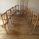 Raw wood bistro chairs.