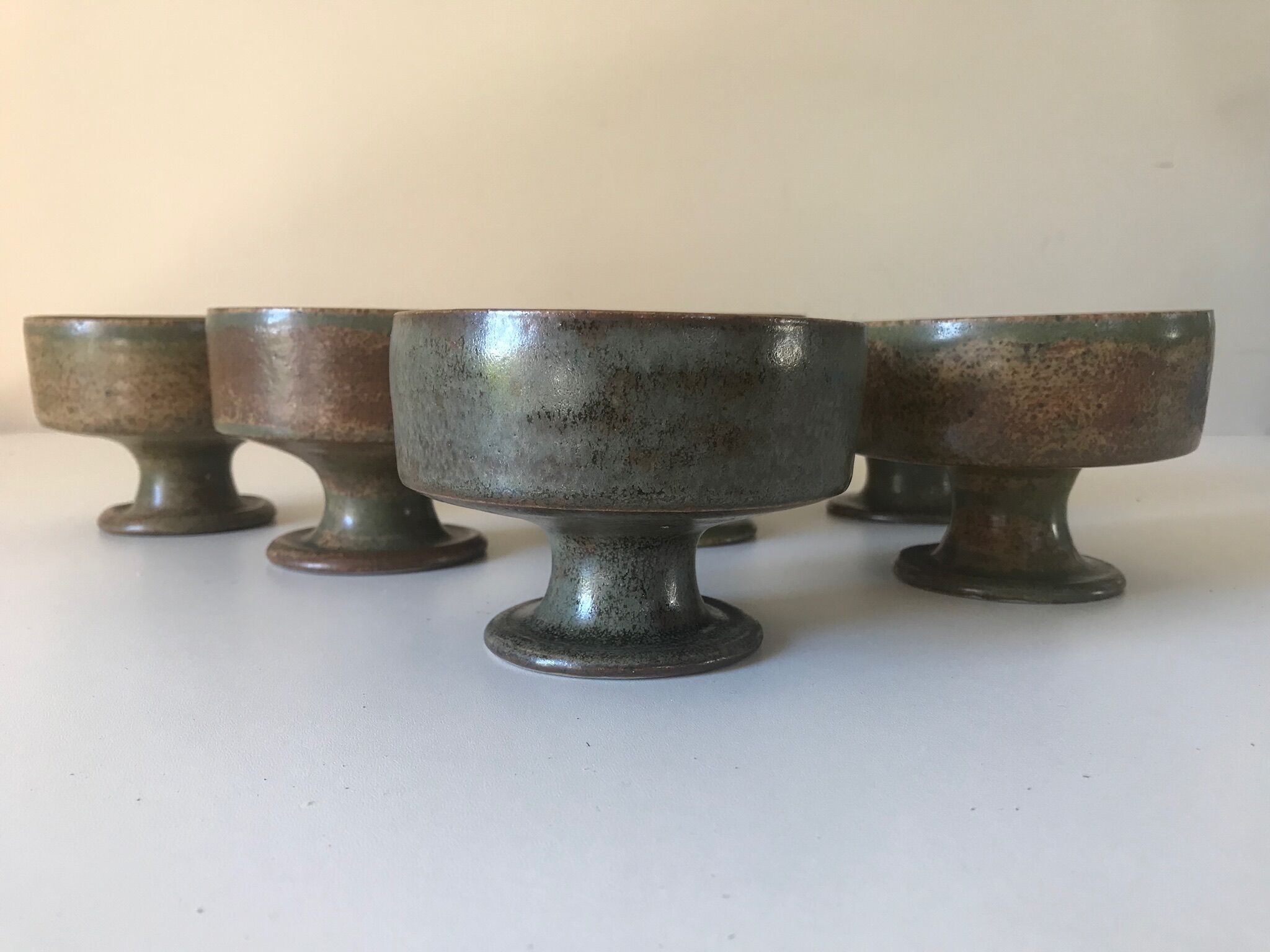 Lot cups or bowls by Jacques Lacheny vintage sandstone