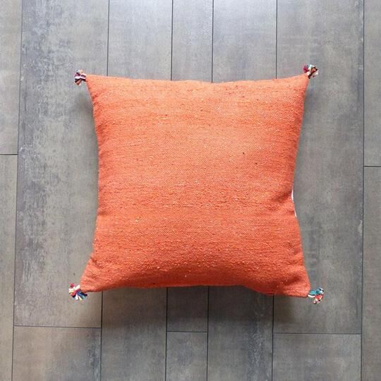 Moroccan berber cushion orange and white