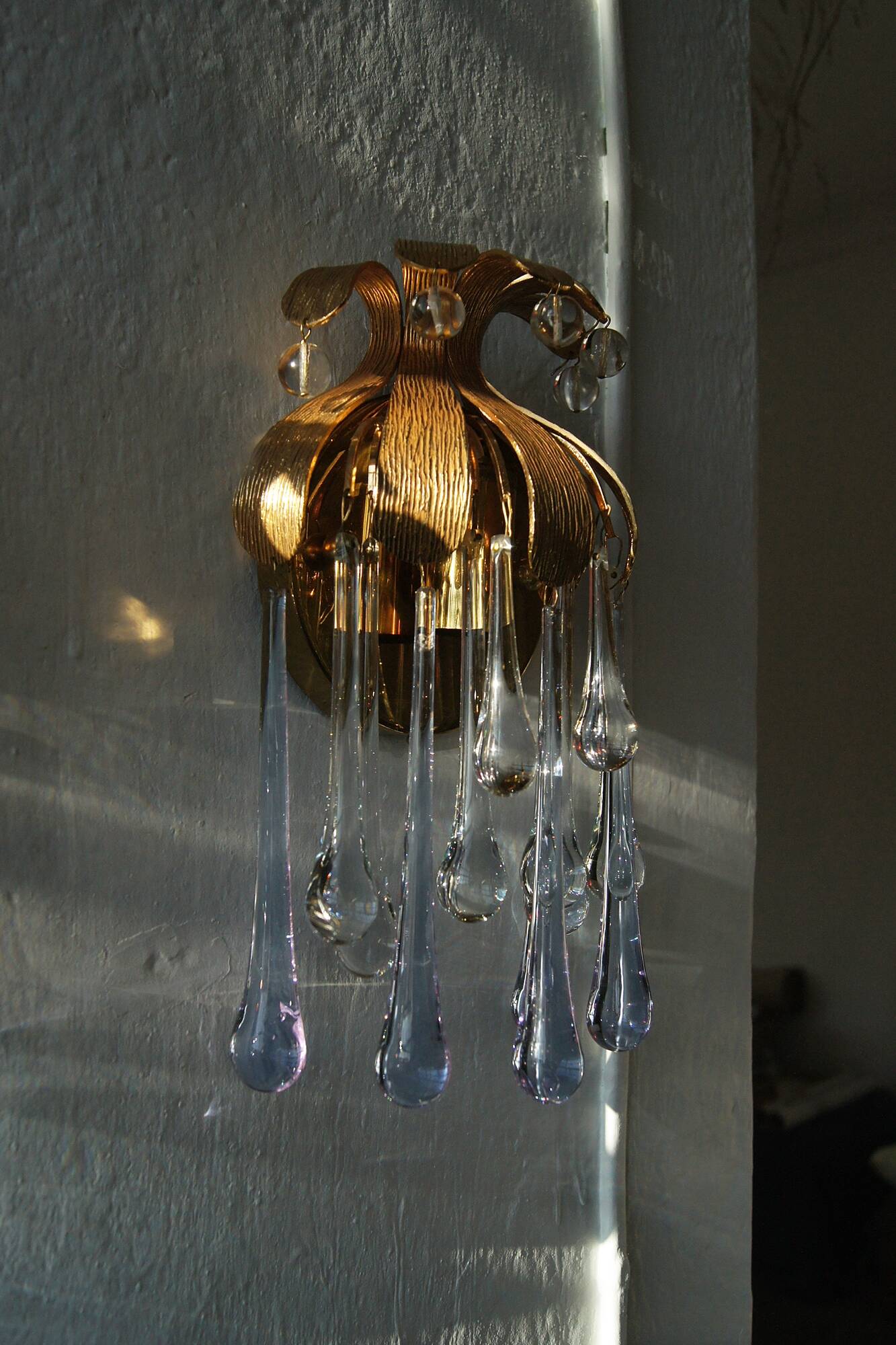 Crystal Wall Lights by Palme & Walter Palwa, 1960s, Set of 2