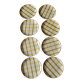 Lot 8 small yellow green plates Glasgow Moulin des Loups