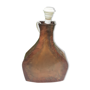 Pied de lampe brutaliste en cuivre
